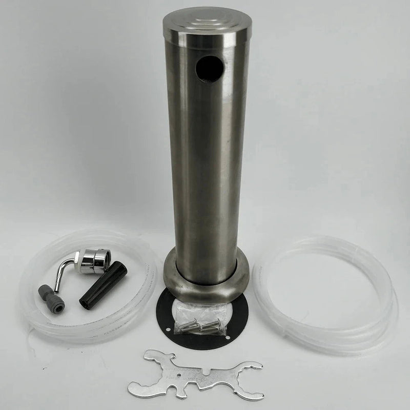 1 Tap One Tap Single Tap Brushed Stainless Font Kit with SS duotight short shank and black handle (Without Tap) - Distillery King Australia