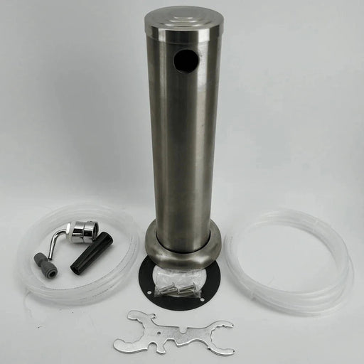 1 Tap One Tap Single Tap Brushed Stainless Font Kit with SS duotight short shank and black handle (Without Tap) - Distillery King Australia