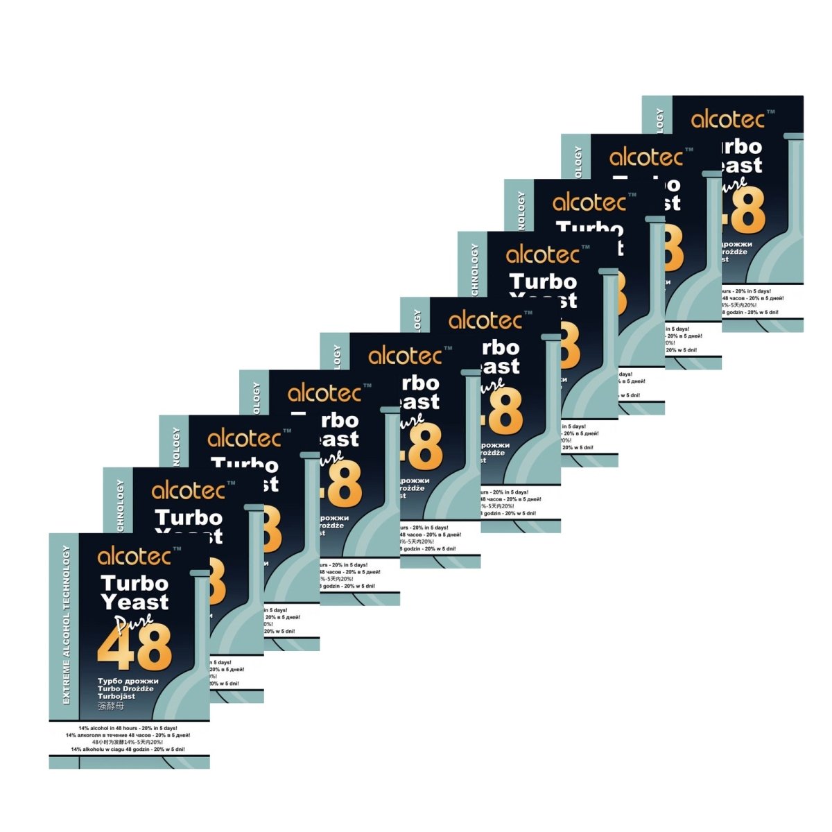 10 x Alcotec 48 Hour Turbo Yeast Home Brew Spirits - Distillery King Australia