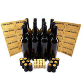12 x 750mL Wine Bottles - Including Corks, Black Heat Shrink Sleeves & Hand Crafted Labels - Distillery King Australia