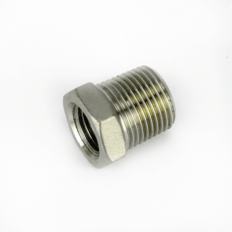 Stainless steel reducing bush, 1/4 x 3/8 BSP