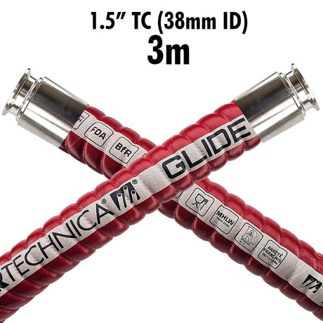 1.5 inch TC GlideTech brewery hose, 3 metre length
