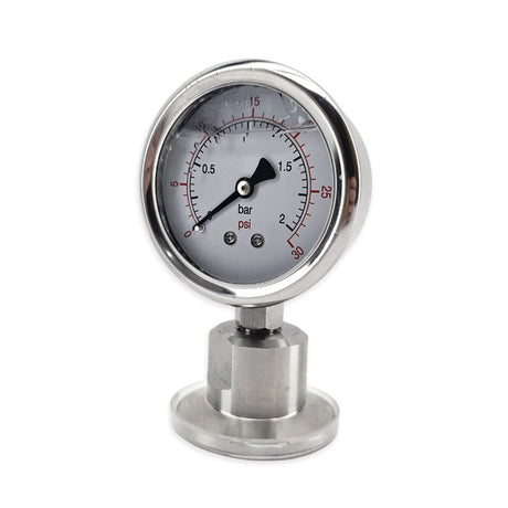 1.5 inch TC straight pressure gauge 0-30psi