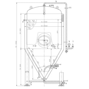 1500 litre jacketed stainless conical fermenter