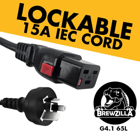 15A IEC Lockable Power Cord for BrewZilla Gen4 65L