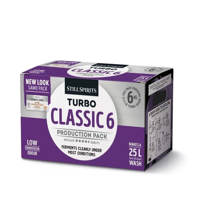 1x T500 Classic 6 Yeast (130g) Turbo Production Pack with 6kg Turbo Sugar - Distillery King Australia