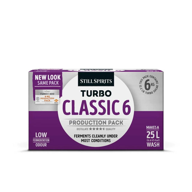 1x T500 Classic 6 Yeast (130g) Turbo Production Pack with 6kg Turbo Sugar - Distillery King Australia