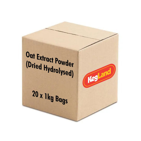 Carton of dried hydrolysed oat extract in 1kg bags