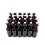 24 x 500ML GLASS Swing Top Amber Bottles with PP Cap & Silicone Seal Cap - Distillery King Australia