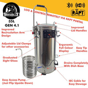 35L BrewZilla Gen 4.1 with Pump 1900/500w - 220 - 240V AC - Distillery King Australia