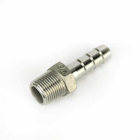 Stainless steel hosetail barb 3/8 BSP to 10mm