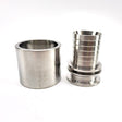 38mm hose barb to 1.5 inch tri-clover swage crimp collar