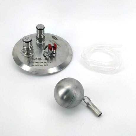 4 inch tri-clover kegmenter lid with ball lock posts