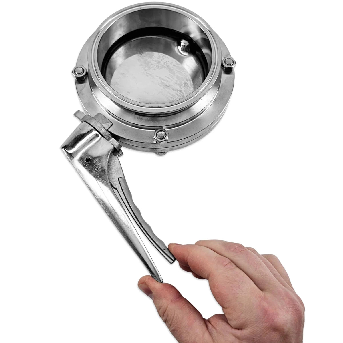 4 Inch TC Stainless Steel Sanitary Butterfly Valve with Squeeze Trigger