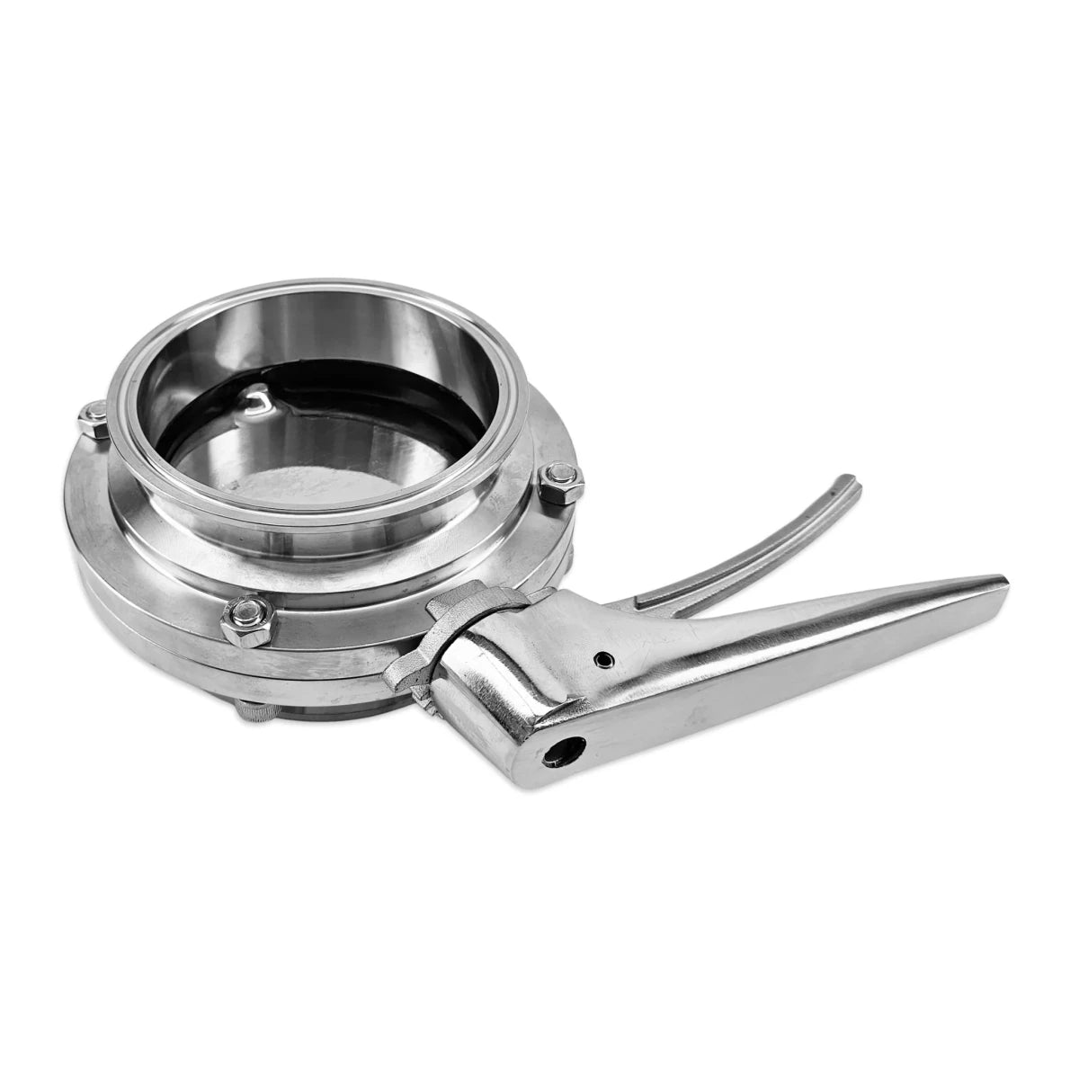4 Inch TC Stainless Steel Sanitary Butterfly Valve with Squeeze Trigger