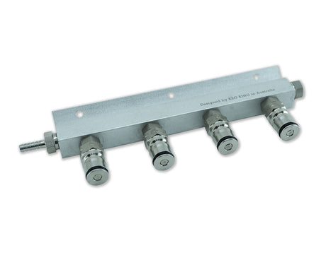 4 Way Gas Line Manifold Splitter - Ball Lock Post