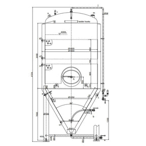 4000L Conical Fermenter (Pressurisable, Jacketed)