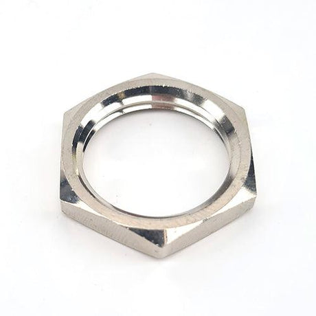 5/8 inch BSP lock nut, nickel coated brass