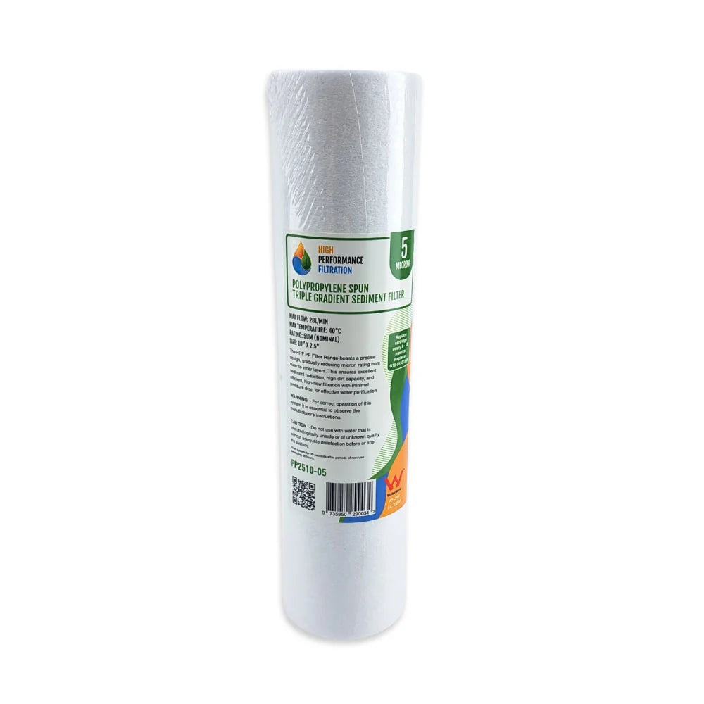 5 Micron Polyspun Sediment Water Filter Cartridge - 10 inch x 2.5 inch