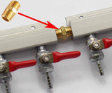 6 Output / 6 Way Gas Line Manifold Splitter with Check Valves