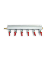 6 Output / 6 Way Gas Line Manifold Splitter with Check Valves