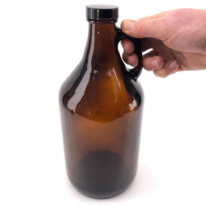 64OZ Glass Growler (1.9liter) + Black Growler Plastic Cap