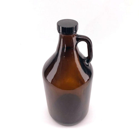 64oz glass growler 1.9 litre with black cap