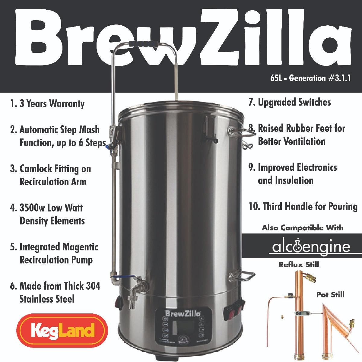 65L BrewZilla Gen 3.1.1 all-in-one brewing system with pump