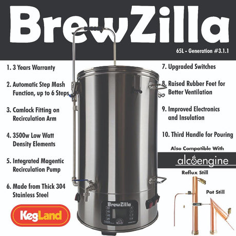 65L BrewZilla Gen 3.1.1 all-in-one brewing system with pump