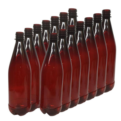 750ml Amber PET Beer Bottles - Pack of 16