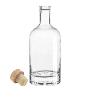 750mL Glass Spirit Bottle with Kraft Brown Synthetic Cork Lid