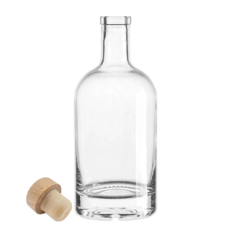 750mL Glass Spirit Bottle with Kraft Brown Synthetic Cork Lid