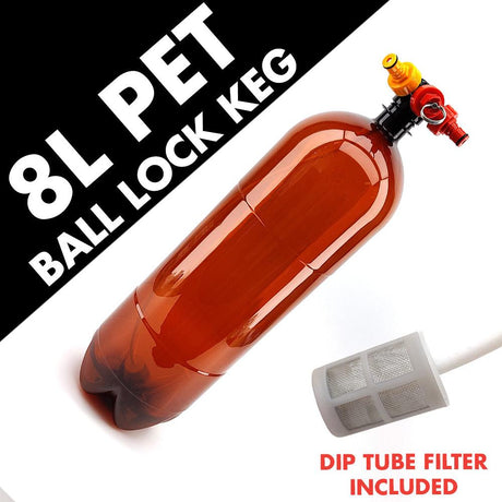 8 litre Oxebar PET keg with ball lock disconnect tapping head kit