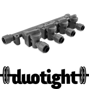 8mm (5/16) duotight x 4 Way Manifold with Check Valves & Isolation Valves - Distillery King Australia
