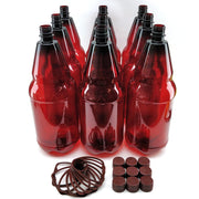 9 x 2500mL PET Amber Brown Bottles with Screw Caps and Handles - Distillery King Australia