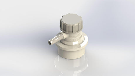 90 degree low profile gas disconnect with a 6mm combi barb