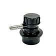 90 degree low profile liquid disconnect with a 6mm combi barb
