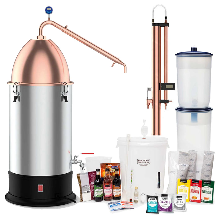 CRAFT STARTER KIT with Still Spirits Turbo 500 (T500) Copper Condenser Next Generation & Alembic Pot Condenser Distillery Kit