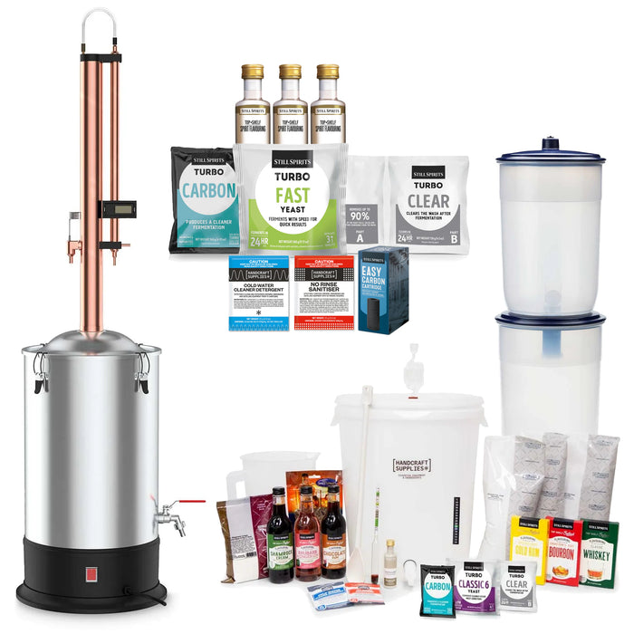 STARTER PLUS KIT with Still Spirits Turbo 500 (T500) Copper Condenser Next Generation Distillery Kit