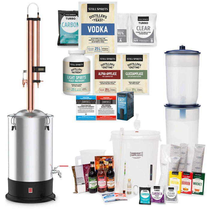 VODKA DISTILLERY KIT with Still Spirits Turbo 500 (T500) Copper Condenser Next Generation & Vodka Pack