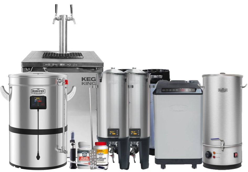G40 STARTER PRO BREWERY: Grainfather G40 Complete Brewery with 2x Conical Fermenters & Glycol Chiller + FREE ELECTRIC GRAIN MILL