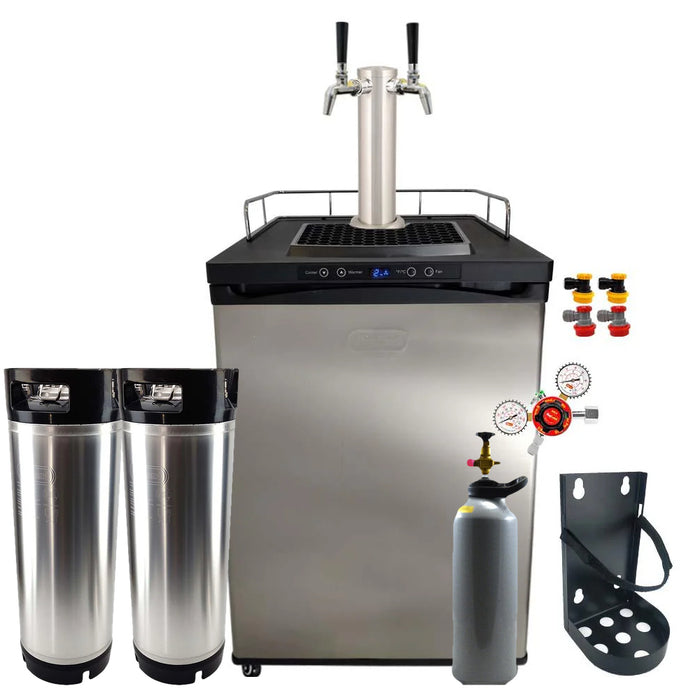 Series X Kegerator 2 Tap Double Tap Two Tap PREMIUM BUNDLE 2x Taps with 2 New Kegs, Gas & Disconnects