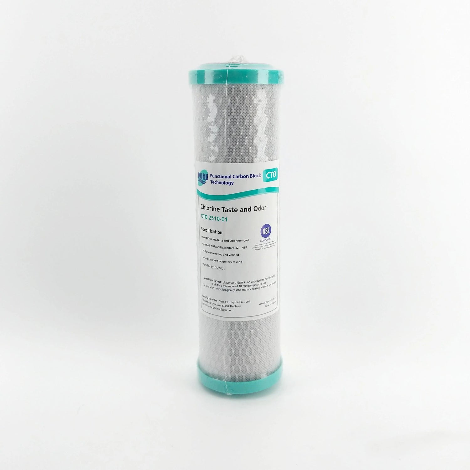 Pure Coconut Carbon Block Water Filter 10" x 2.5" - NSF & WaterMark Approved