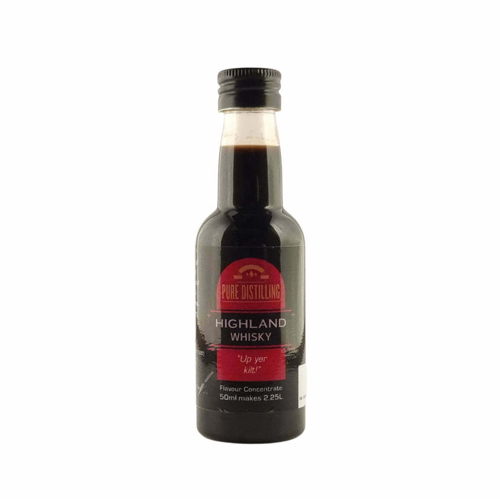 Pure Distilling Whiskey Highland Whisky Essence 50mL - Flavours 2.25L of Neutral Alcohol