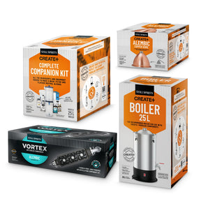 VORTEX Air Cooled Alembic Distillery Kit with Copper Dome, Boiler and Complete Companion Kit