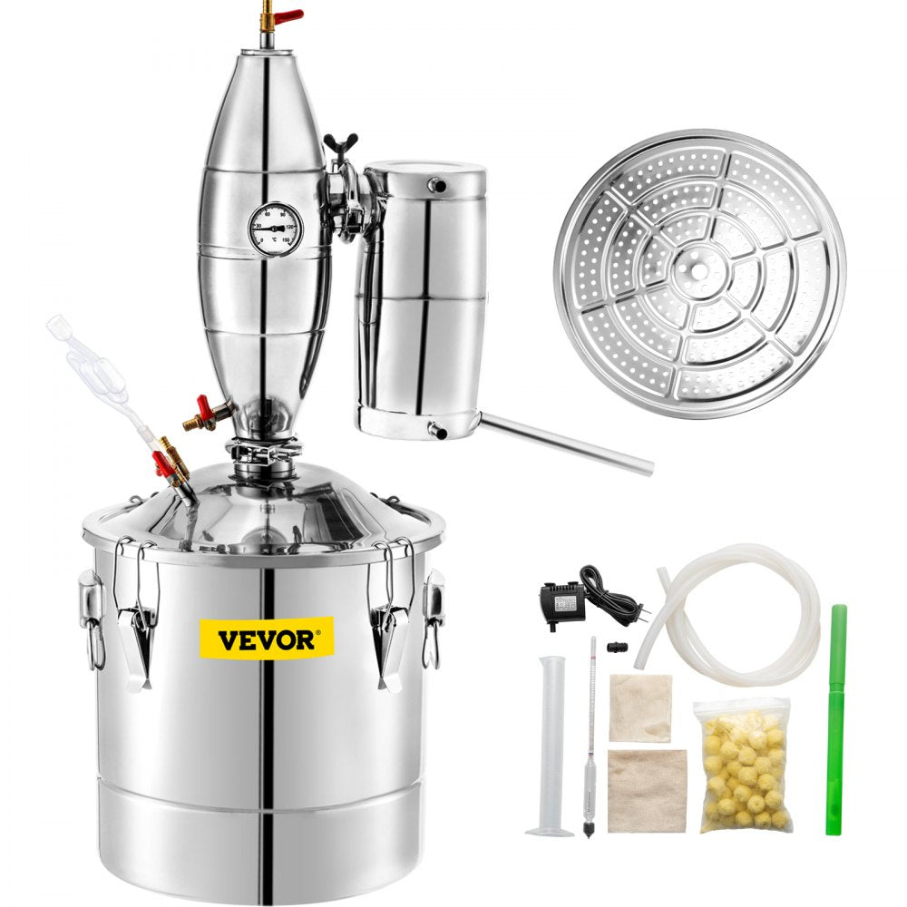 Vevor Alcohol Still 70L Distiller Distillery Kit Home Moonshine Still With Thermometer and Fermentation Tank for Alcohol & Essential Oil Distilling