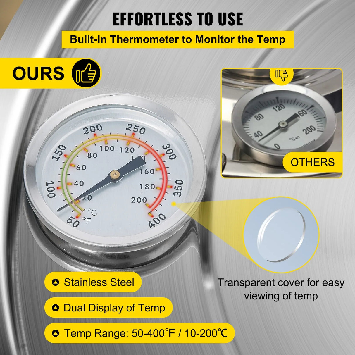 Vevor Alcohol Still 12L Stainless Steel Water Alcohol Essential Oils Distiller Copper Tube Home Brewing Kit Build-in Thermometer