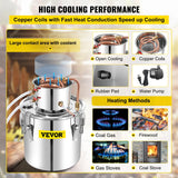 Vevor Alcohol Still 50L Alcohol Distiller With Copper Tube Alcohol Distiller With Circulating Pump Essential Oils Distilling Kit w/Build-In Thermometer Make DIY Alcohol Stainless Steel