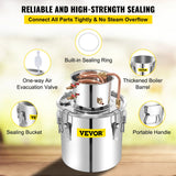 Vevor Alcohol Still 50L Alcohol Distiller With Copper Tube Alcohol Distiller With Circulating Pump Essential Oils Distilling Kit w/Build-In Thermometer Make DIY Alcohol Stainless Steel