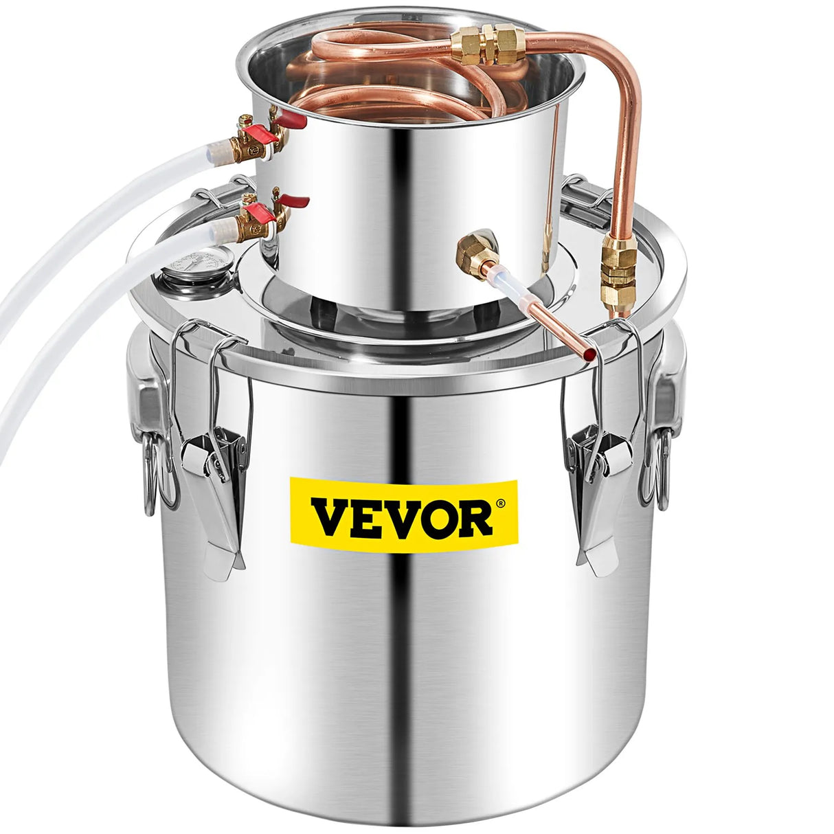 Vevor Alcohol Still 50L Alcohol Distiller With Copper Tube Alcohol Distiller With Circulating Pump Essential Oils Distilling Kit w/Build-In Thermometer Make DIY Alcohol Stainless Steel